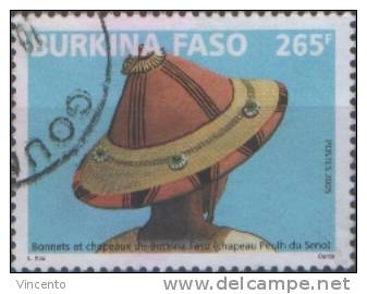 Traditional Peulh of Fulani hat on a stamp in Burkina Faso (c) Delcampe